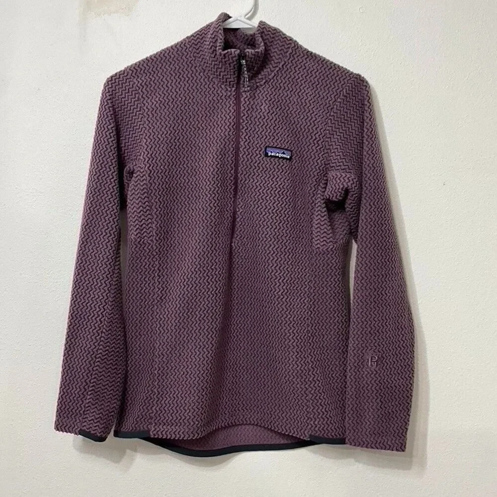 Patagonia Women's R1 Air Fleece Zip-Neck Pullover Evening Mauve Purple Small